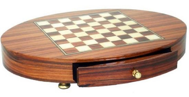 Chess Board – Rosewood, Hand Inlaid With Drawer