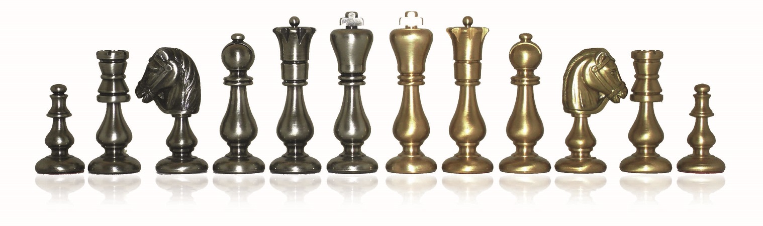 Chess Pieces -Solid Brass, Orientale Medio