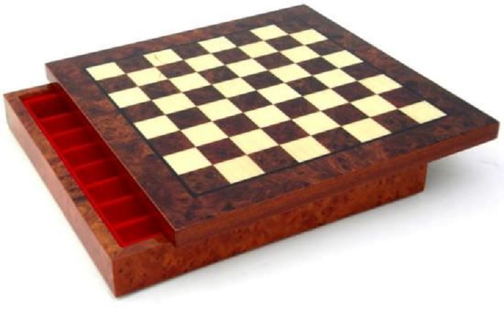 Chess Board – Root Of Elm, Hand Inlaid