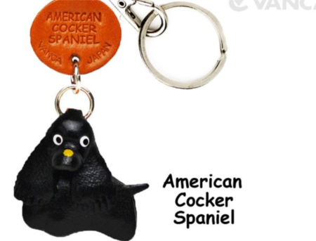 Leather Key Chain – American Cocker Spaniel Black