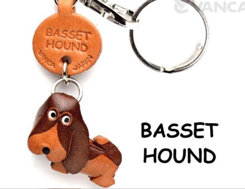 Leather Key Chain – Basset Hound