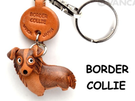 Leather Key Chain – Border Collie