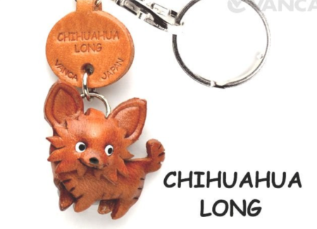 Leather Key Chain – Chihuahua Long Hair