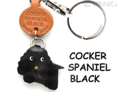 Leather Key Chain – Cocker Spaniel Black