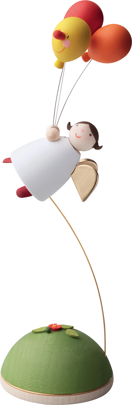 Angel With 3 Balloons On Stand