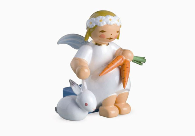Marguerite Angel Sitting With Hare And Carrot