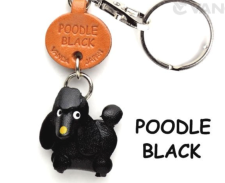 Leather Key Chain – Poodle Black