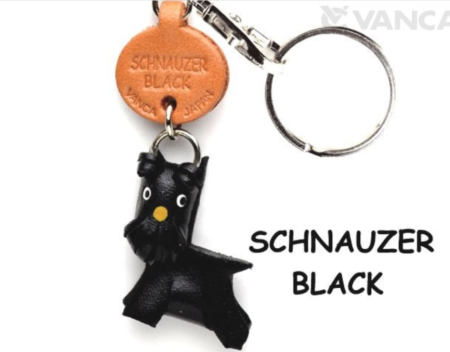 Leather Key Chain – Schnauzer Black