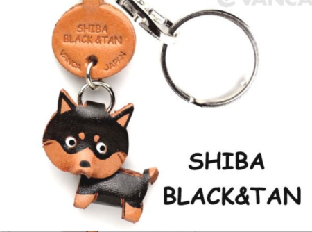 Leather Key Chain – Shiba Black & Tan