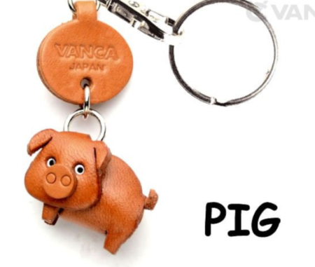 Leather Key Chain – Pig