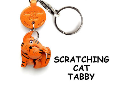 Leather Key Chain – Scratching Cat Tabby