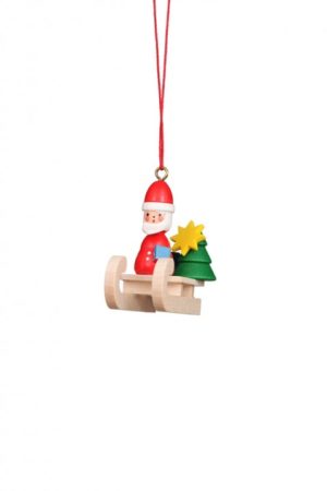 Santa Claus On Sled Ornament