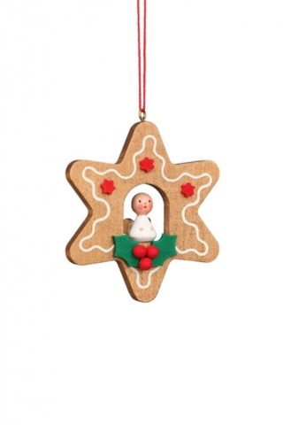 Gingerbread Star With Angel Ornament