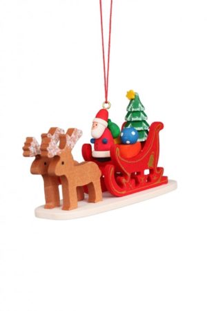 Santa Claus In Reindeer Sled Ornament
