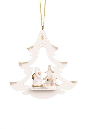Tree White With Santa Ornament