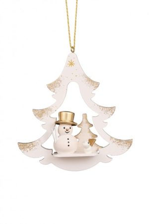 Tree White With Snowman Ornament