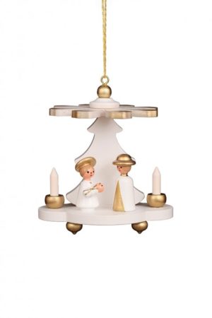 Pyramid White With Holy Family Ornament