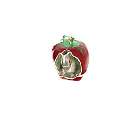Silver Apple With Mouse