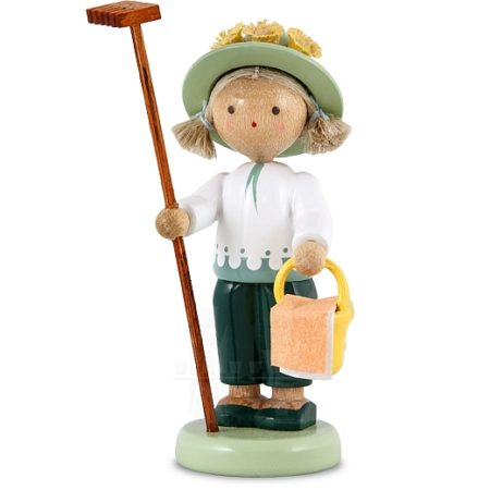 Gardener With Rake And Basket