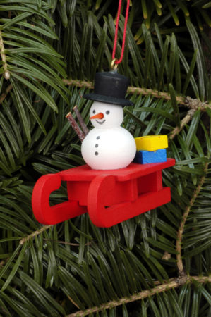 Snowman On Sledge Ornament